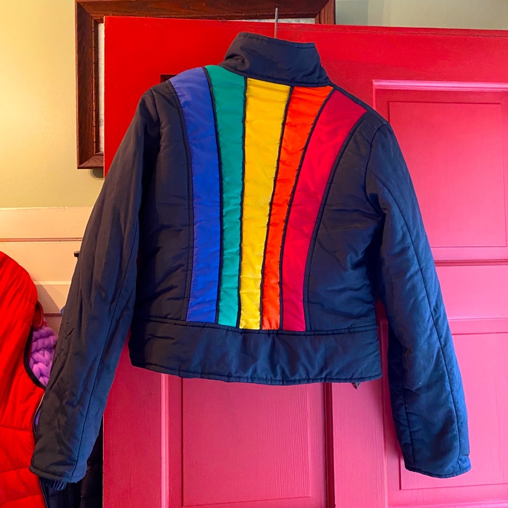 Vintage 90s Tommy jeans Tommy Hilfiger rainbow ski jacket women’s S XS
